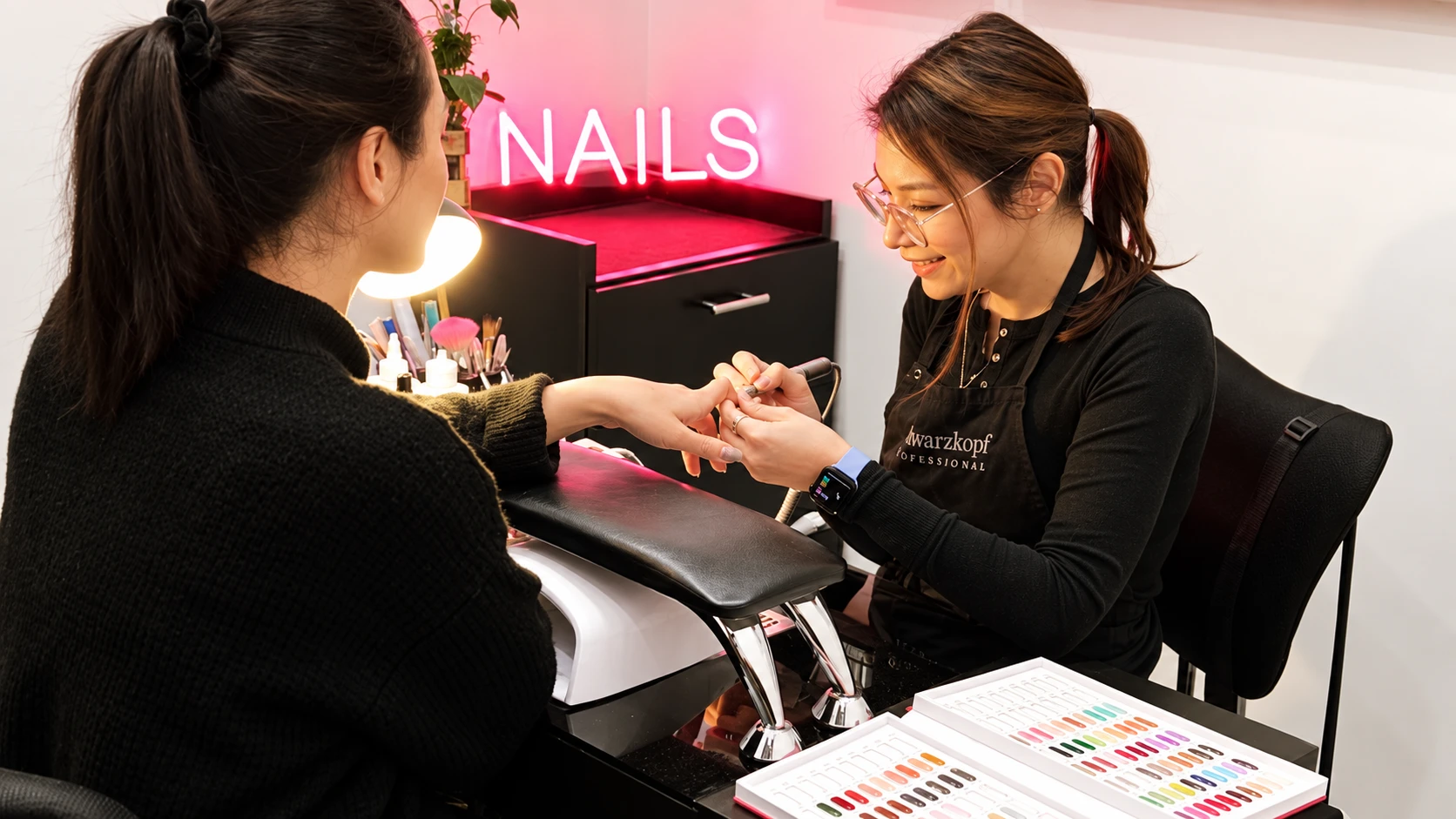 An artist at work at Ase’moon Studio